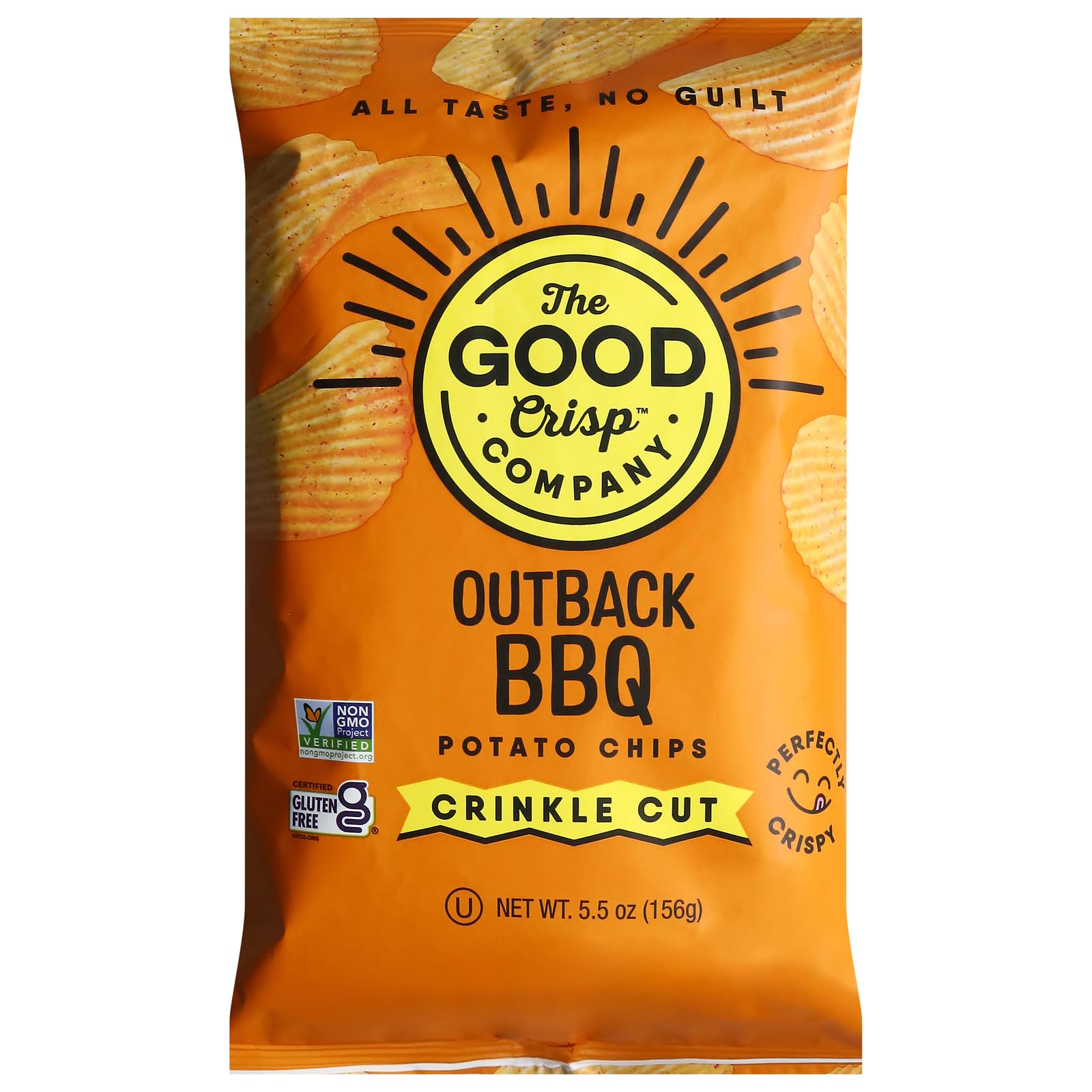 The Good Crisp Company Outback BBQ Potato Chips, Crinkle Cut, Kosher, Gluten Free & Non-GMO, 5.5 Ounce (Pack of 12)