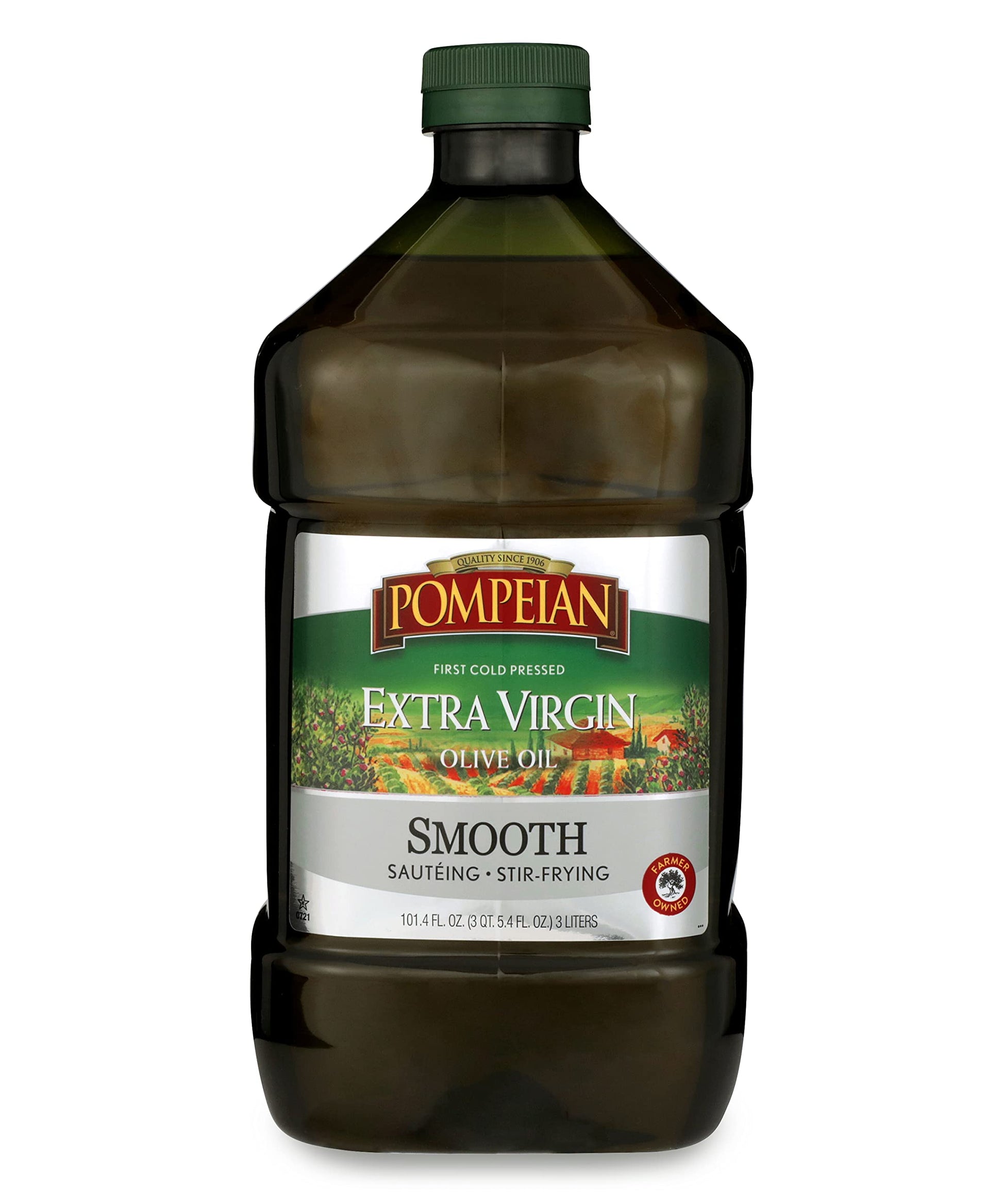 Pompeian Extra Virgin Olive Oil, First Cold Pressed, Mild Flavor, 101 Fl Oz, Gluten-Free, Non-GMO