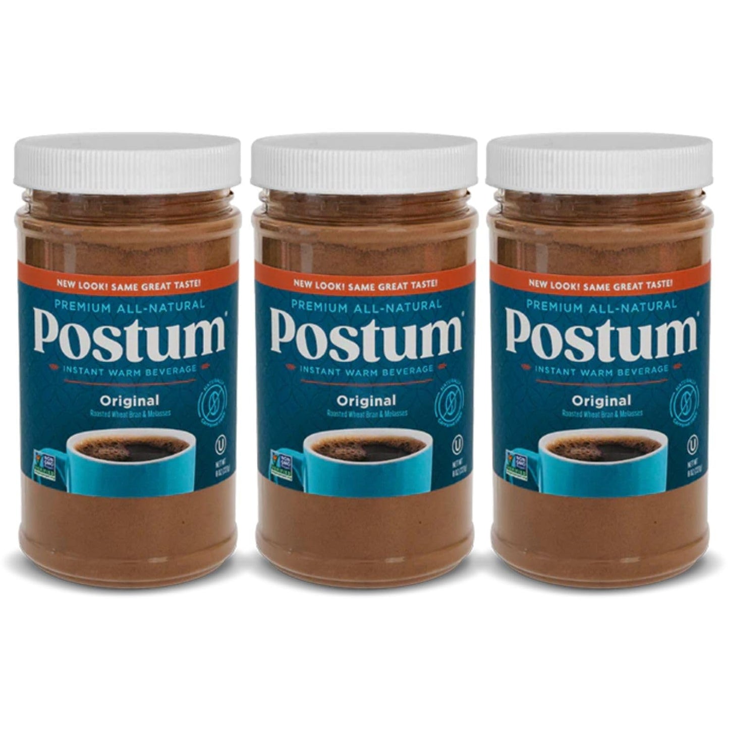 Postum Coffee Substitute Original, Caffeine-Free, Vegan Drink, 8oz (Pack of 3)