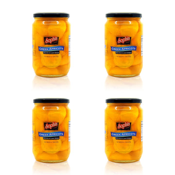 Sophia Foods Apricot Halves, 24oz Jar (4-Pack) - Naturally Sweet and Ready to Serve