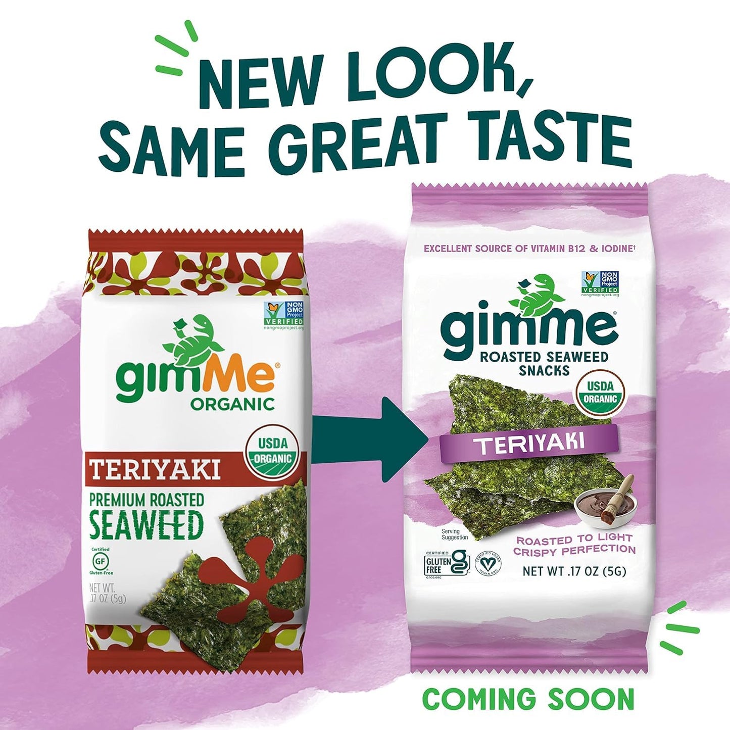 Gimme Seaweed - Teriyaki - 4 Count - Organic Roasted Seaweed Sheetsketo, Vegan, Gluten Free - Great Source Of Iodine & Omega 3S
