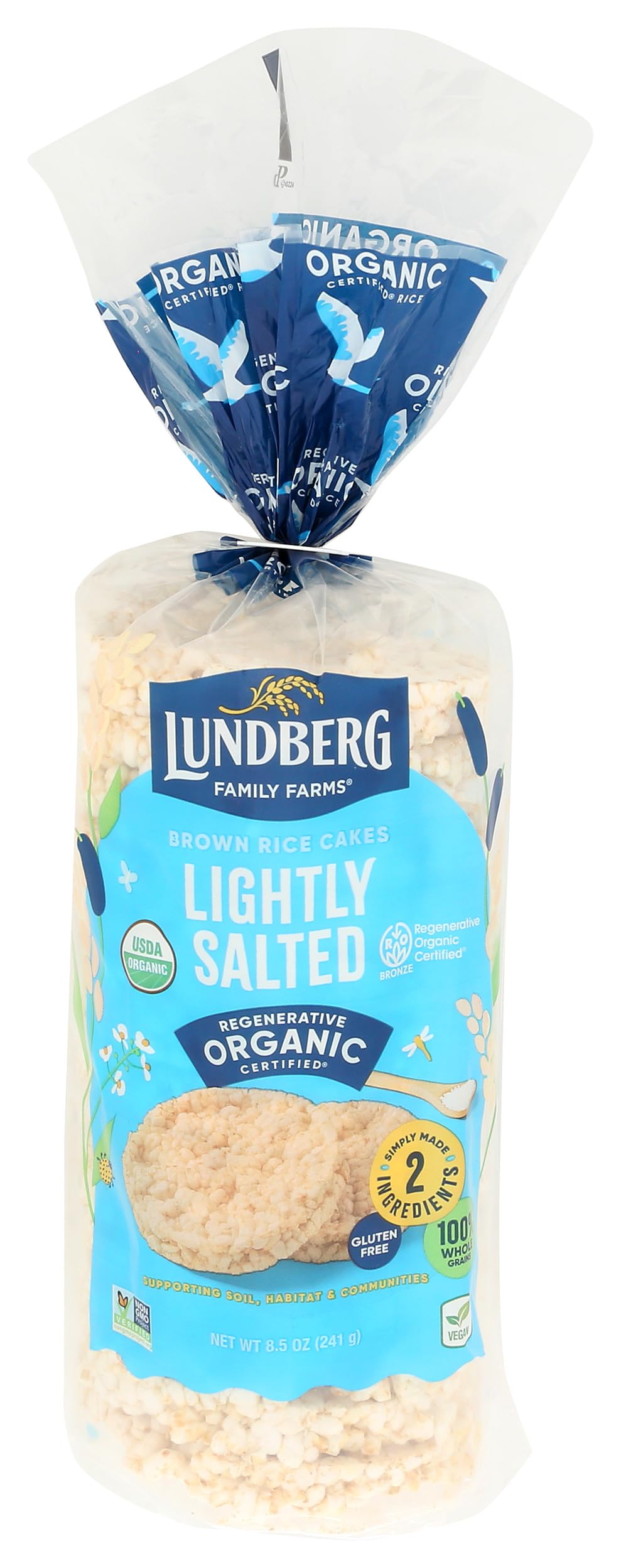Lundberg Gluten-Free Brown Rice Organic Rice Cakes Lightly Salted -- 8.5 oz