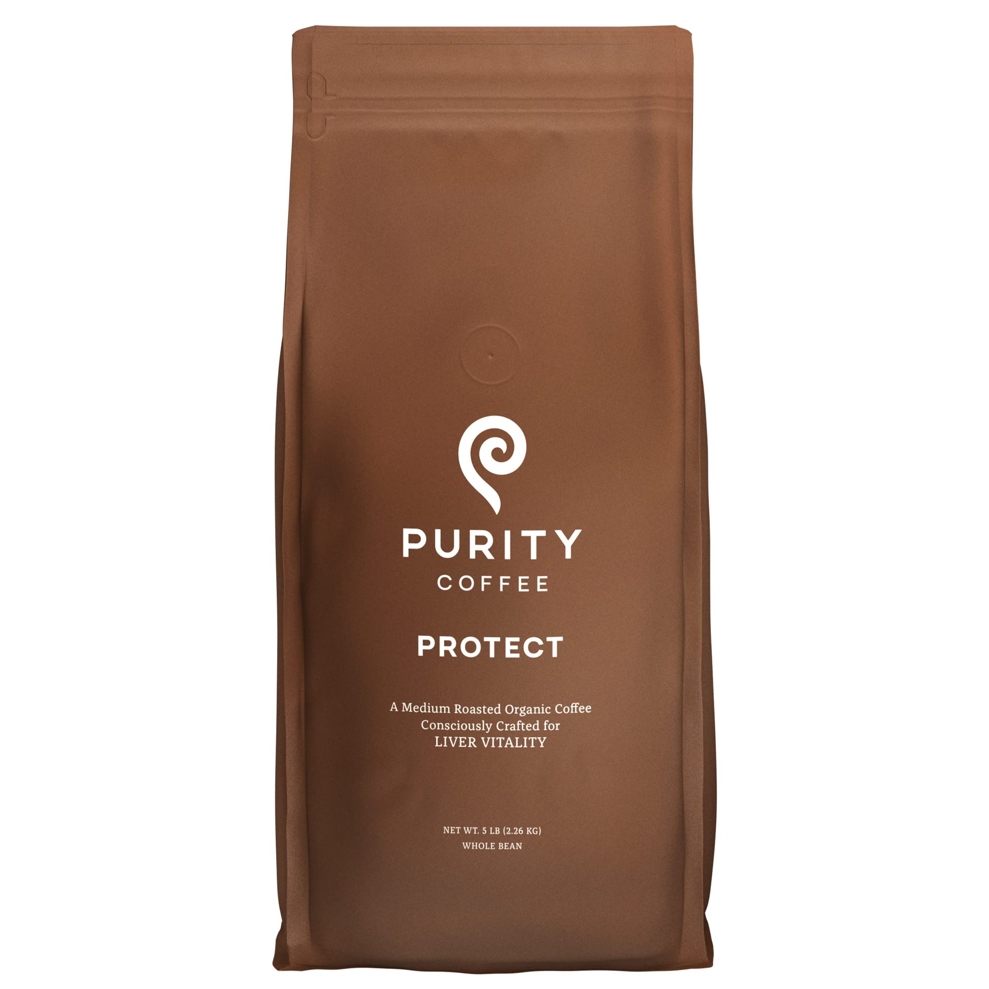 Purity Coffee Protect Highest Antioxidant Light-Medium Roast - Usda Certified Organic Specialty Grade Arabica Whole Bean Coffee - Third Party Tested For Mold, Mycotoxins, Pesticides - 5 Lb Bag