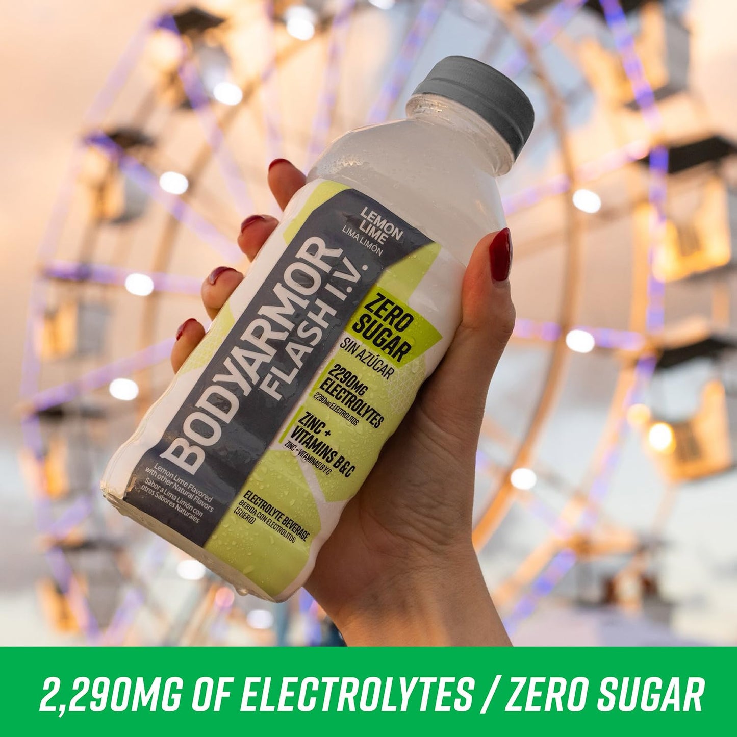 BODYARMOR Zero Sugar Electrolyte Beverage, Lemon Lime, 20 Fl Oz (Pack of 12) - Rapid Hydration Drink for Post Workout Recovery