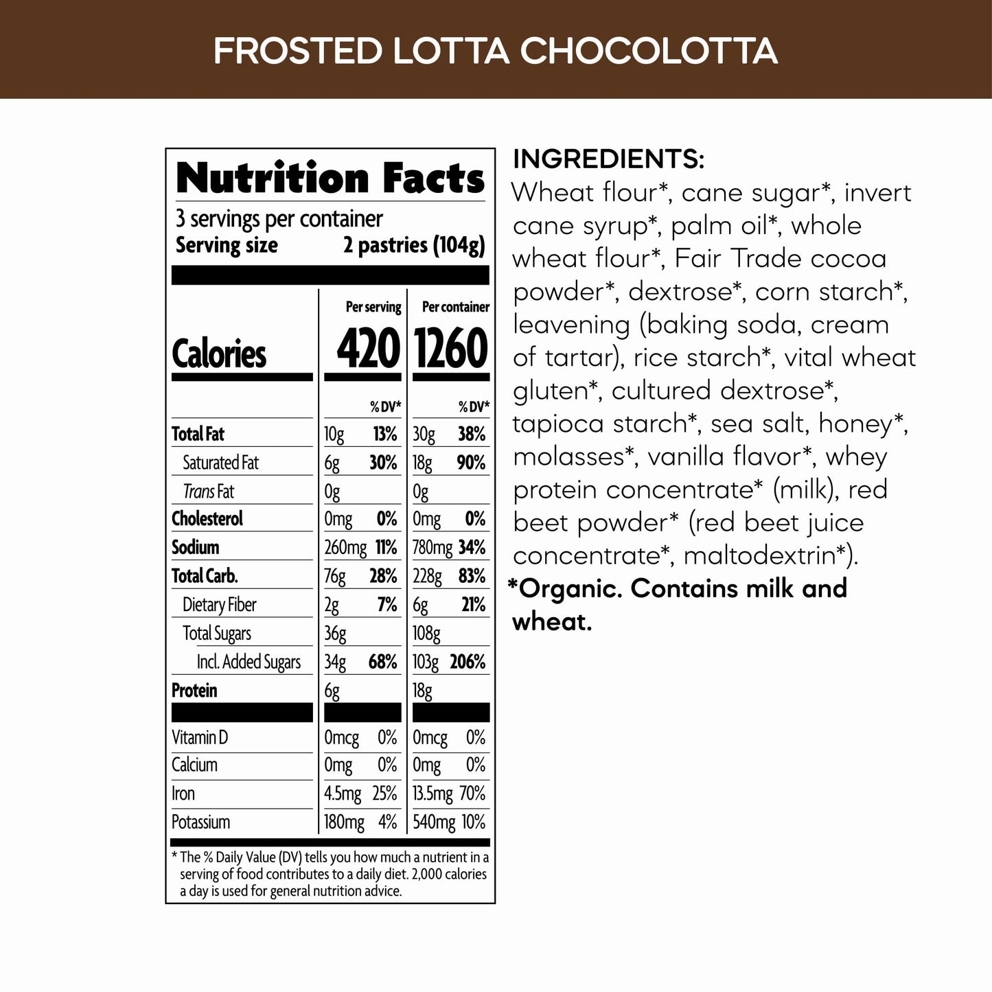 Nature s Path Organic Frosted Lotta Chocolotta Toaster Pastries, 11 oz (Pack of 12), Non-GMO