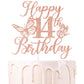 Rose Gold Glitter Happy 14th Birthday Cake Topper, Butterfly Happy 14th Birthday/Cheers to 14 Years, Butterfly Themed 14th Birth