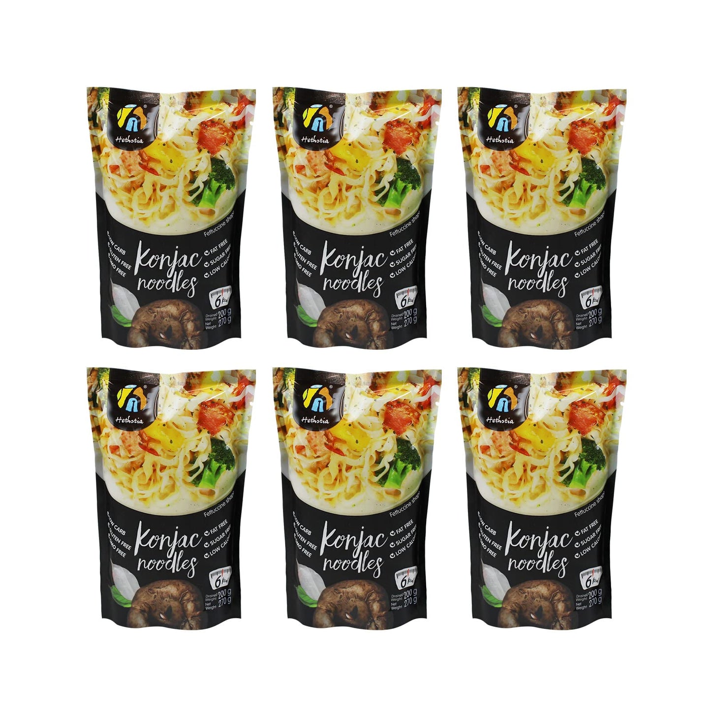 Hethstia Konjac Noodle Fettuccine Low Carb Miracle Noodle Gluten-Free Shirataki Noodle, 57.14 Oz Keto Konjac Ramen, Vegan, Low C