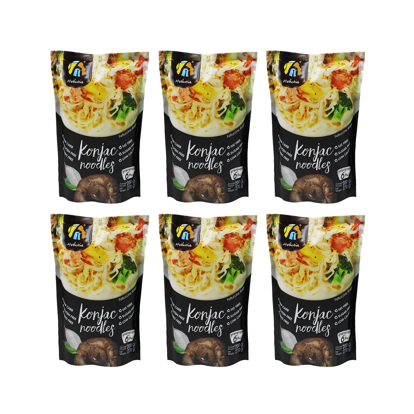 Hethstia Konjac Noodle Fettuccine Low Carb Miracle Noodle Gluten-Free Shirataki Noodle, 57.14 Oz Keto Konjac Ramen, Vegan, Low C