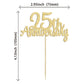 Gyufise 24Pcs 25Th Anniversary Cupcake Toppers Gold Glitter Cheers To 25 Years Wedding Twenty Five Anniversary Cupcake Picks For