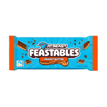Feastables MrBeast Peanut Butter Milk Chocolate Chocolate Bar, King Size Candy Bar for Adults & Kids, Candy Bars for Snacks, Gif