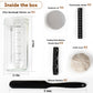 DWTS DANWEITESI Sourdough Starter Kit with Feeding Band, Thermometer, Jar Sc r, Cloth Cover & Aluminum Lid, 24oz-2pcs