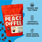 Peace Coffee Decaf French Roast, Organic Fair Trade Whole Bean Coffee, 5lb Bag