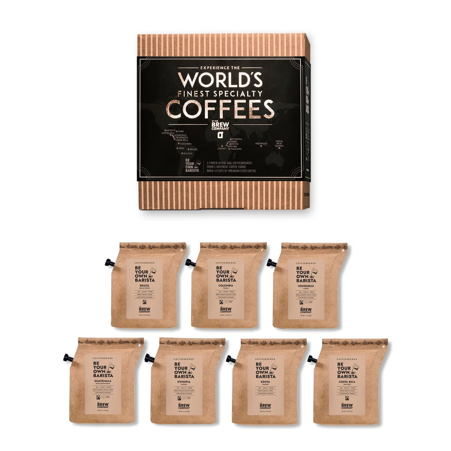 Original Gourmet Coffee Gift Set For Men & Women - 7 Worlds Finest Single Origin Specialty & Organic Coffees In Innovative Malt-Inspired | Sampler Box For Coffee Lover To Brew & Enjoy Anytime, Anywhere
