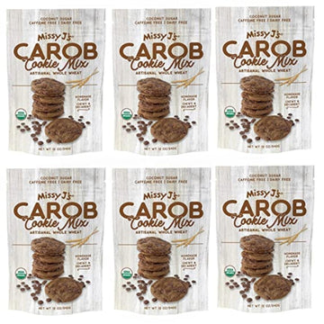Missy Js Organic Carob Cookie Mix, Healthy Vegan Snack, Caffeine Free, 12 Oz, 6 Pack