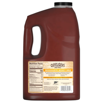 Cattlemen's Mississippi Honey BBQ Sauce, 1 gal - One Gallon Bulk Container of Mississippi Honey Barbecue Sauce Blend of Honey, V