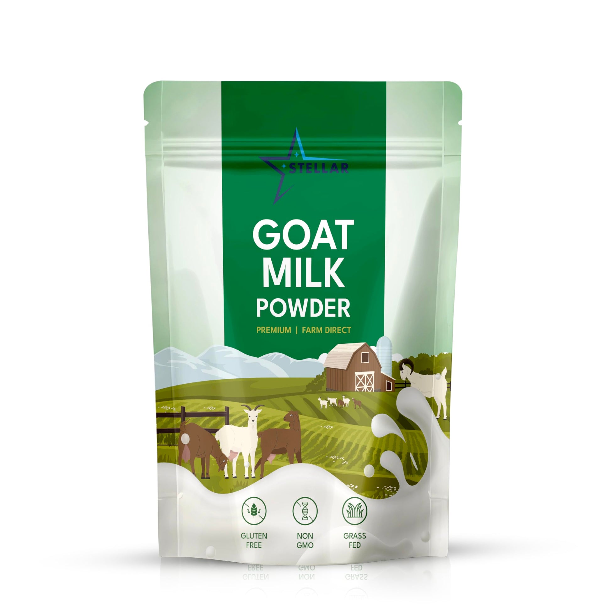 Stellar Goat Milk Powder - 2 lb | Grass-Fed from Australia | Easy to Digest  High in Protein  Calcium & Probiotics | Pure  Non-GMO  Gluten-Free  Pet Friendly  No Additives
