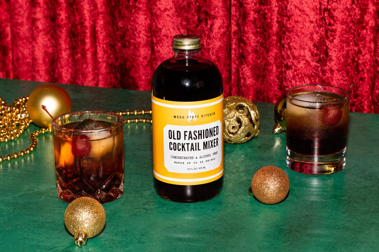 Wood Stove Kitchen Cocktail & Mocktail Mixer - Natural Craft Syrup, Aromatic Flavors, 16 Fl Oz