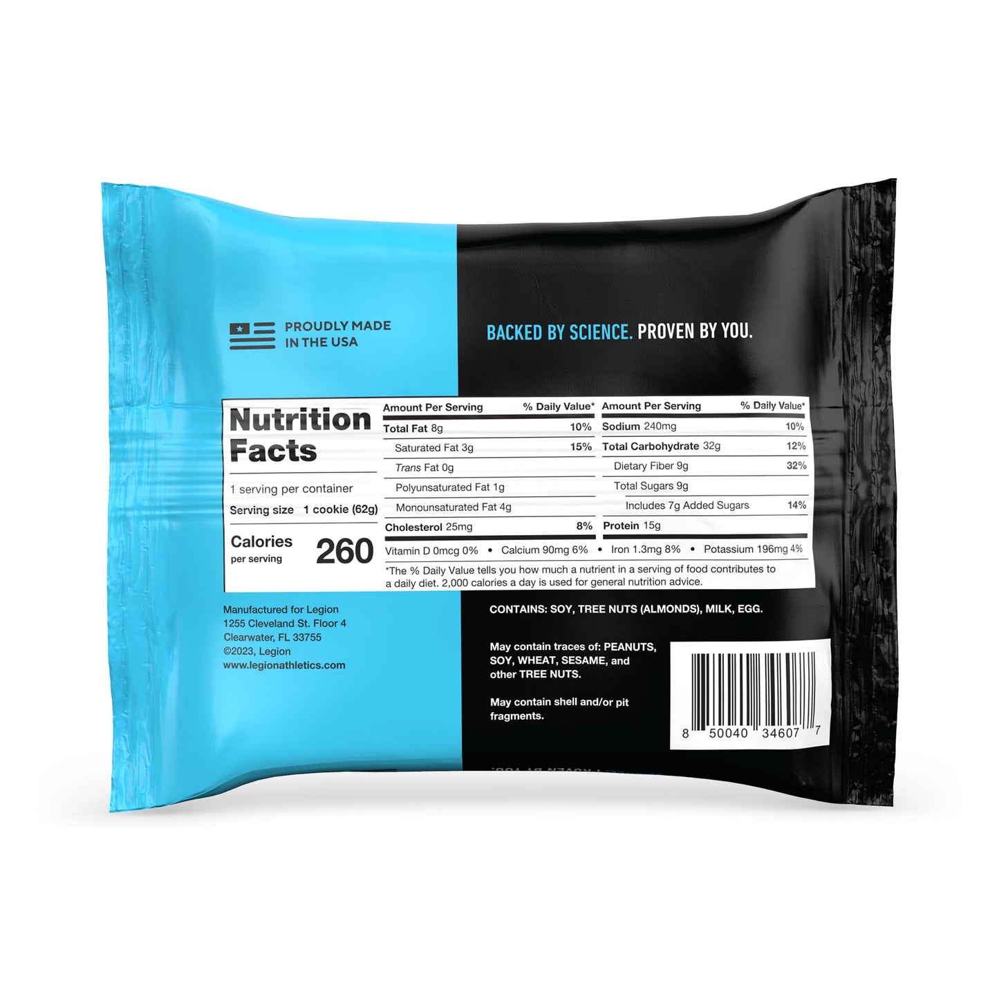 LEGION Chocolate Chip Protein Cookies - High Protein Snacks for mature-themeds - 12 Count