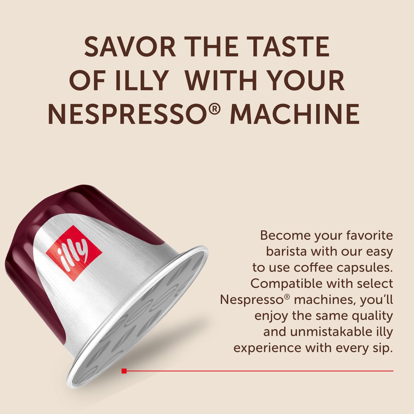 Illy Aluminum Espresso compact pieces for Nespresso - Intenso Bold Roast Coffee - 10 Count (Pack of 5) - Full of Flavor, Notes of Cocoa