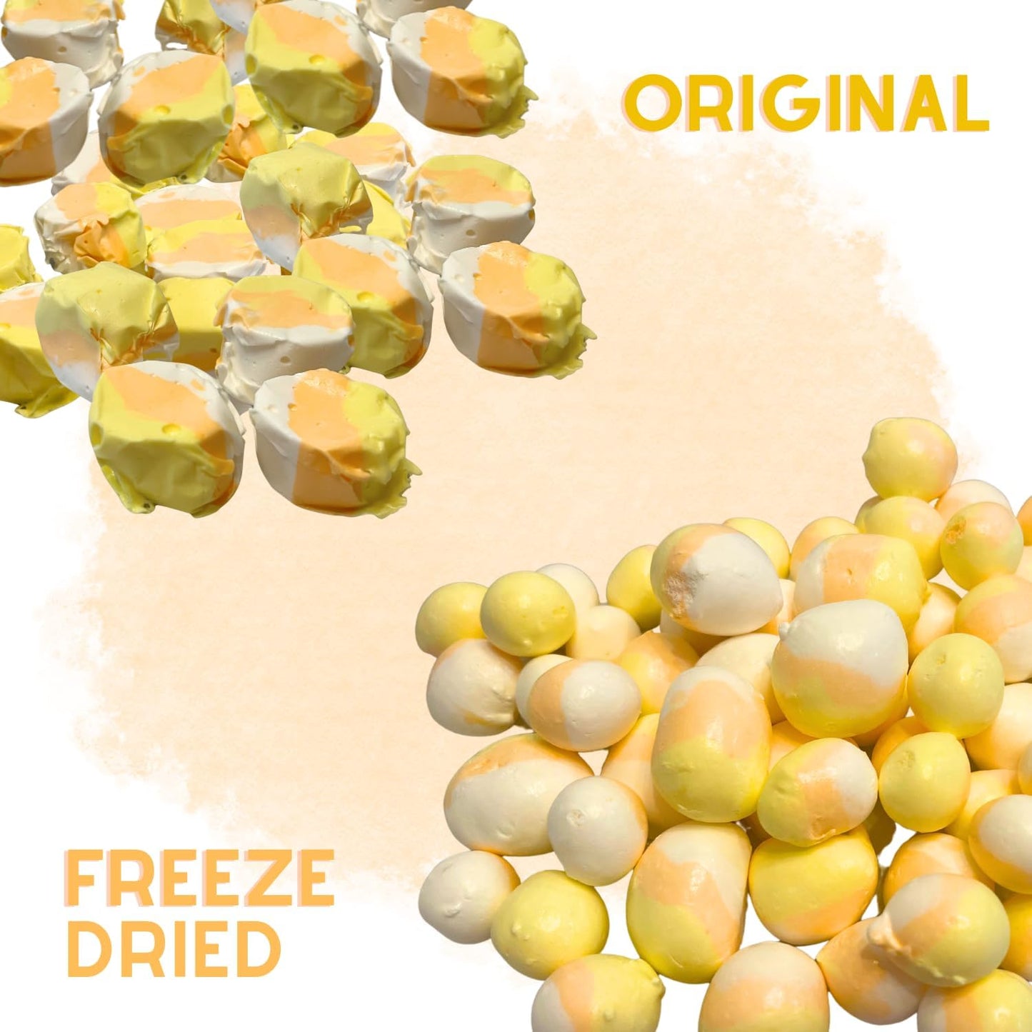 Airmont Farm Freeze-Dried Candy Salt Water Taffy - Bite-Sized Pieces, 2 oz, Crunchy Snack, Delicious Flavor, Candy Corn Variant