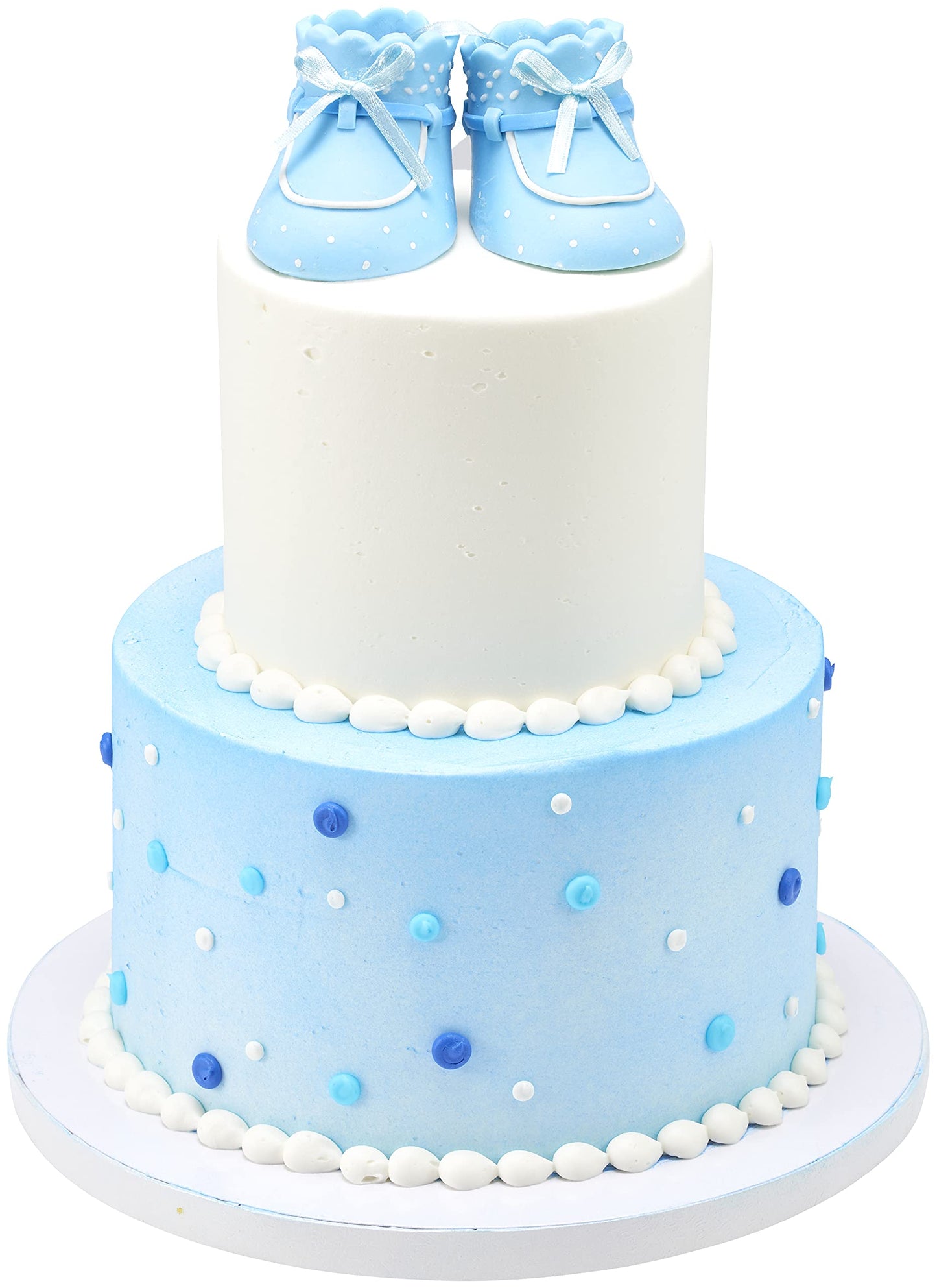 Decoset Blue Baby Booties Cake Decoration, 1 Piece Cake Topper, For Baby Shower, Birthday, Baby Celebration, Food Safe Molded Pl