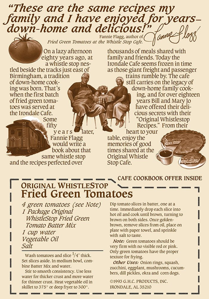 Original Whistlestop Cafe Recipes | Gluten-Free Fried Green Tomato Batter Mix (6 Pack)
