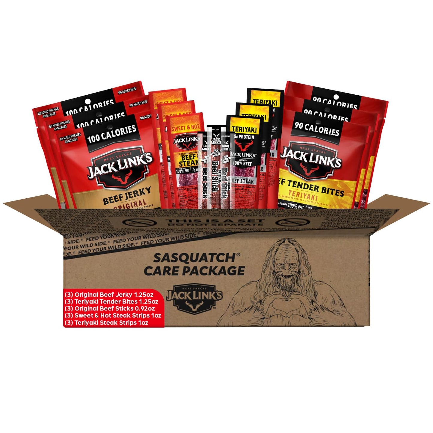 Jack Link'S Beef Jerky Gift Basket Variety Pack - Includes Delicious Meat Sticks, Beef Steaks, And Tender Bites, Great Gift For