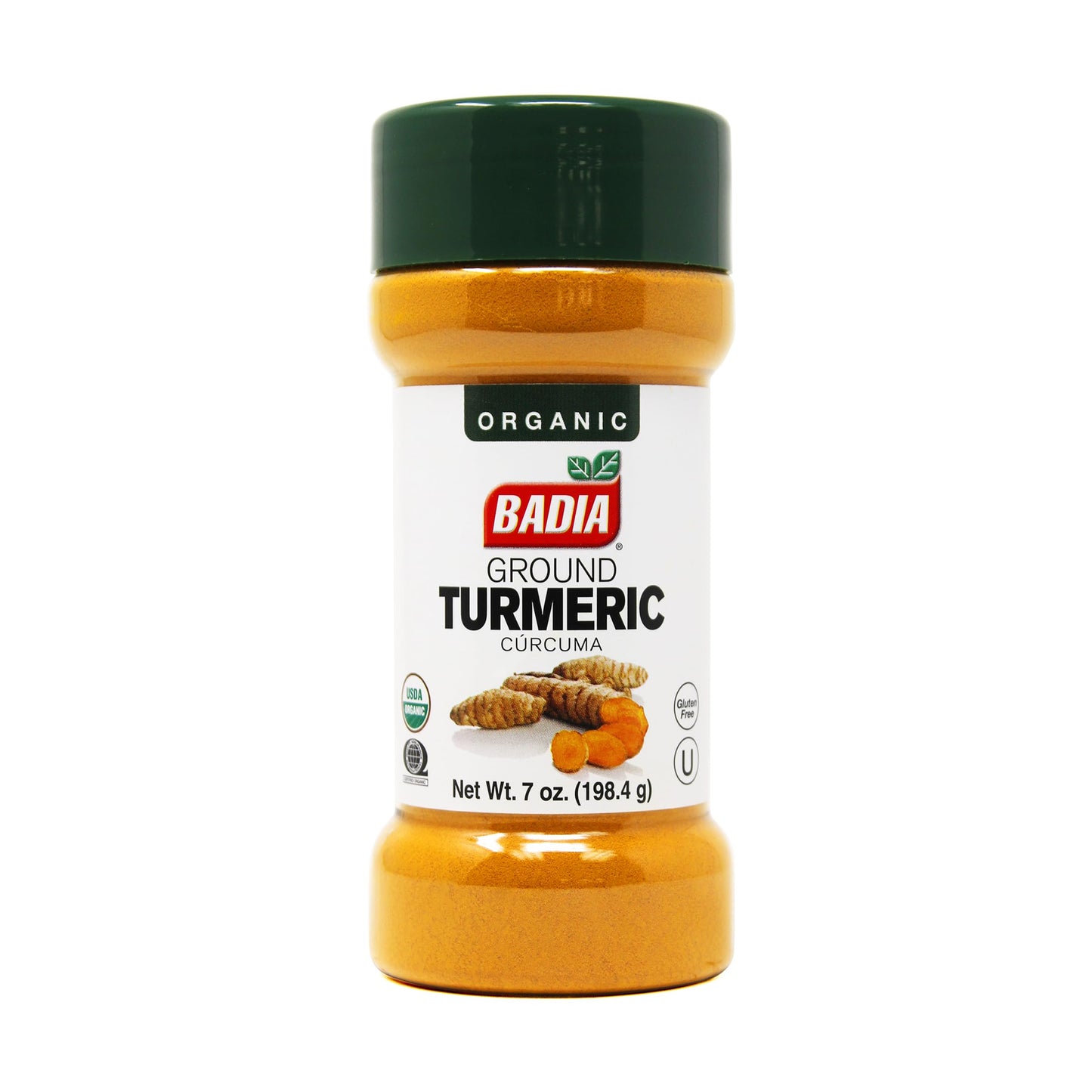 Badia Organic Turmeric Powder, 7 oz - Rich in Curcumin, Perfect for Cooking, Smoothies, and Wellness