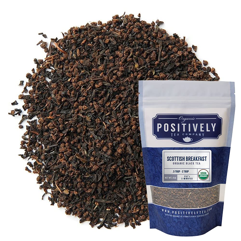 Organic Positively Tea Company Scottish Breakfast Black Tea Loose Leaf 4 Ounce