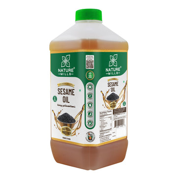 NatureMills Natural Sesame Oil - Cold Pressed, Unrefined - 2 Liter (67.6 Fl Oz) - Healthy Cooking Oil