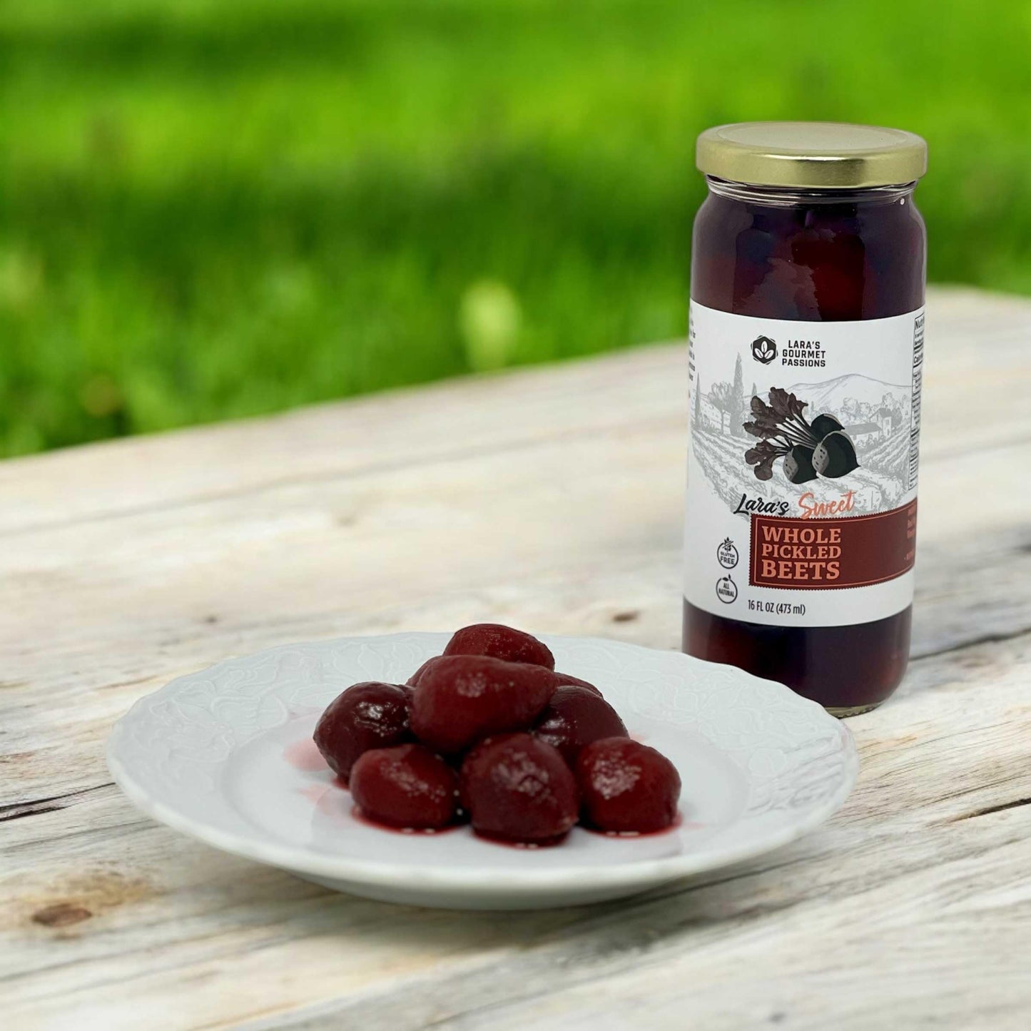 Lara'S Gourmet Passions Sweet Whole Pickled Beets - 16 Fl Oz Glass Jar - All-Natural, Gluten-Free, Ready-To-Eat