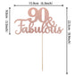 1 Pcs 90 & Fabulous Cake Topper Glitter Ninety And Fabulous Cake Toppers Happy 90Th Birthday Cake Pick For 90Th Wedding Annivers