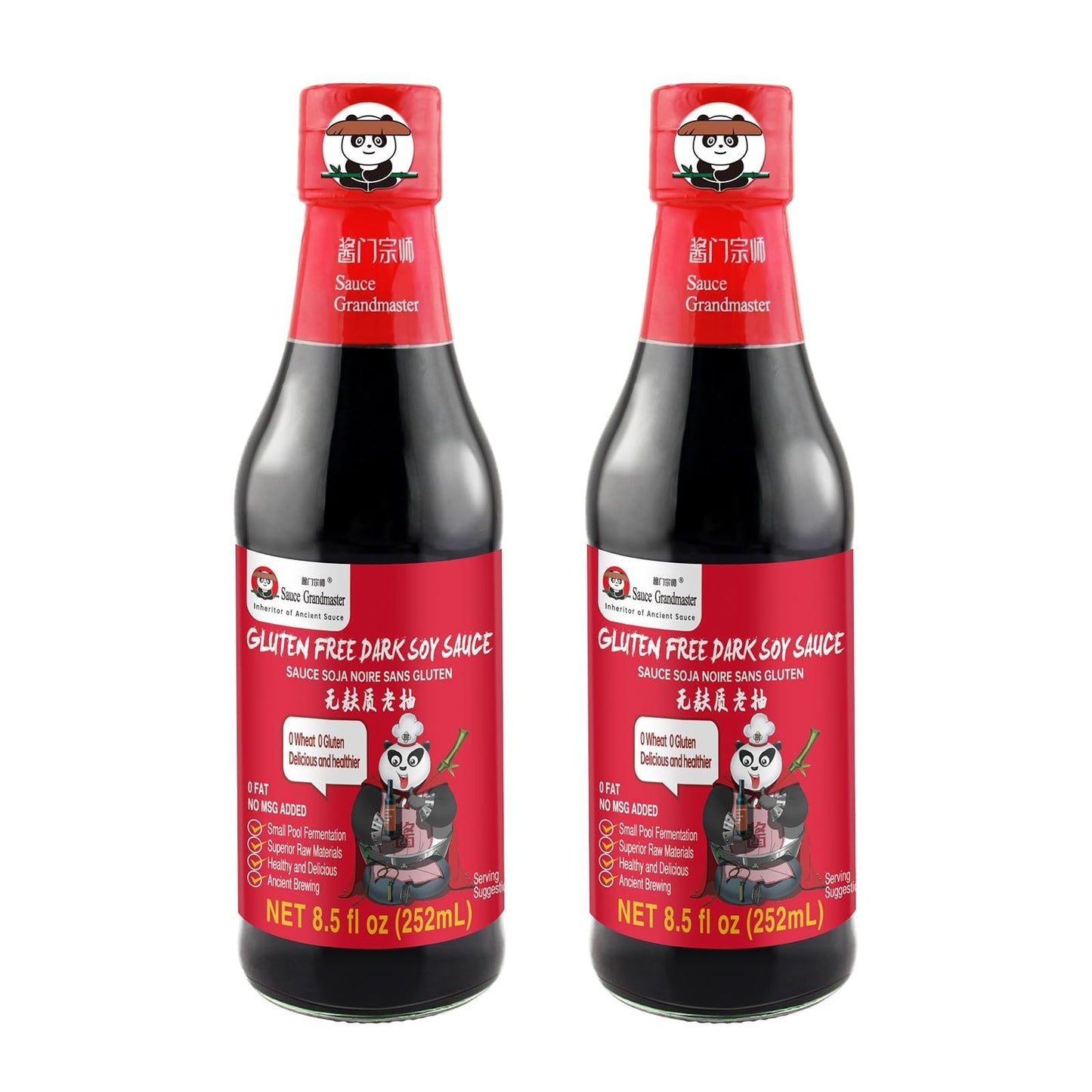 Top-Grade Black Dark Soy Sauce - 8.5 Fl Oz (2 Pack)  Gluten-Free Flavor Upgrade  Stir Fry  Vegan Glaze  Bbq Marinade  Dip  Healthy And Authentic Chinese Style  Adds Attractive Color To Delicate Foods