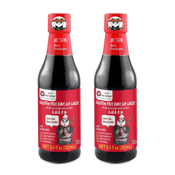 Top-Grade Black Dark Soy Sauce - 8.5 Fl Oz (2 Pack)  Gluten-Free Flavor Upgrade  Stir Fry  Vegan Glaze  Bbq Marinade  Dip  Healthy And Authentic Chinese Style  Adds Attractive Color To Delicate Foods