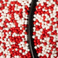 NIPEOR Edible Pearl Sprinkles for Cake Decorating - 2mm Matte White & Red, 130g/4.6oz, Perfect for Baking, Ice Cream, Cookies, Cupcakes