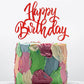 Notbadsys Birthday Cake Decorations, Gold Glitter Letters, Red, Model S1-1-(????)