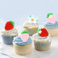 40 Pack Edible Strawberry Cupcake Toppers Starwberry Flower Bridal Engagement Baby Shower Birthday Party Drink Toppers Anniversa