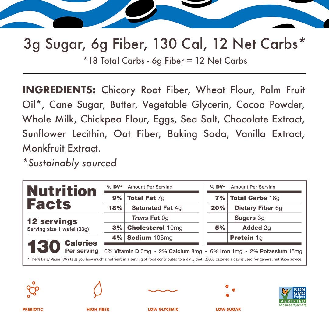 Rip Van Wafels Cookies & Cream Stroopwafels - Healthy Snacks - Non GMO Snack - Keto Friendly - Office Snacks - Low Sugar (3g) - Low Calorie Snack - 48 Count (Pack of 1)