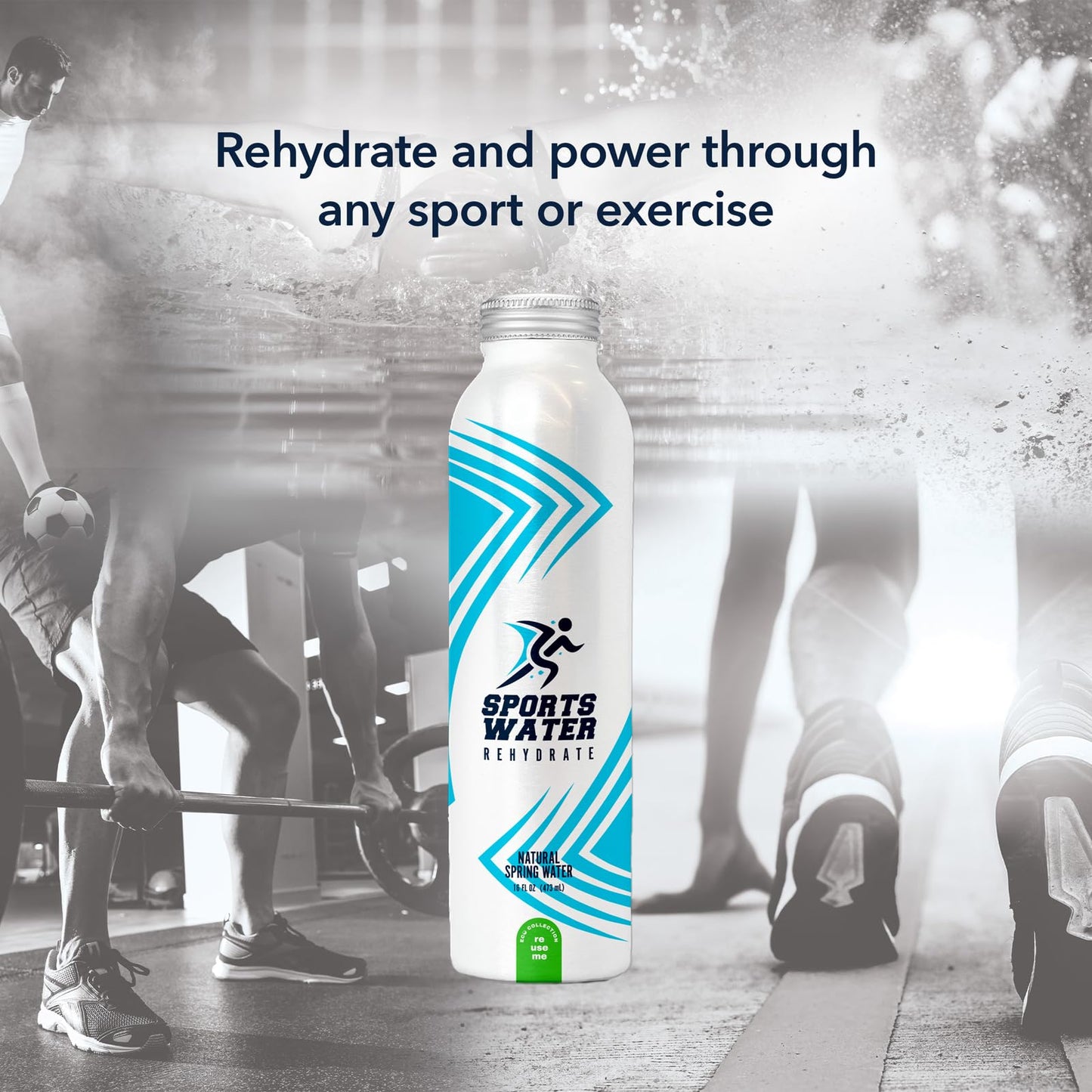 Pulse+ Sports Natural Spring Water - Natural, Filtered Spring Water - Bpa-Free, Aluminum Recyclable Bottles - 12 Pack