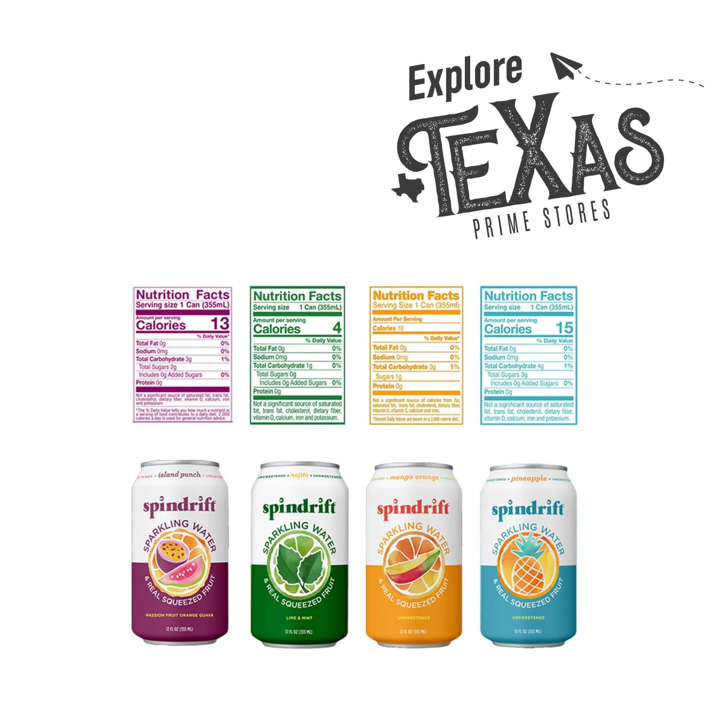 Spindrift 20- Pack of Tropical Collection Sparkling Water & Real Squeezed Fruit 12 fl oz Can