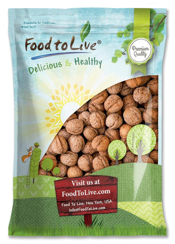 Food to Live Jumbo Walnuts in Shell, 4 Pounds - California Chandler Variety. Rich in Omega-3s and Antioxidants. Keto-Friendly, F