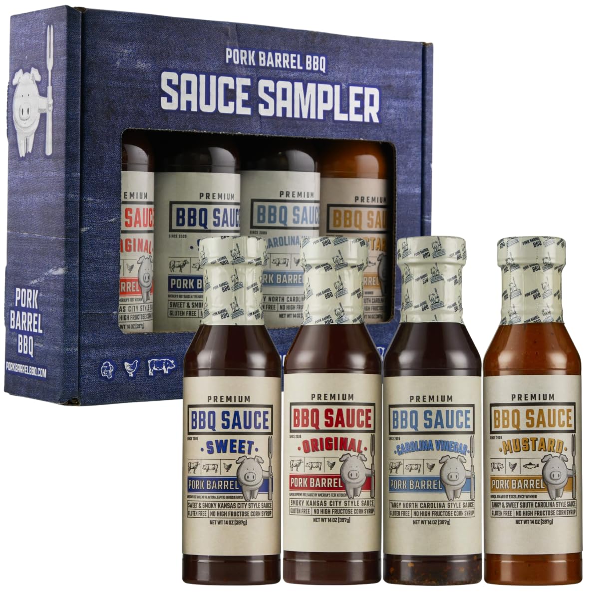 Pork Barrel Bbq Gifts For Men Set – Bbq Sauce Gift Set | The Ultimate Grilling Gift | Great On Chicken Wings, Pork, And Steak | Birthday Gifts, Gifts For Him