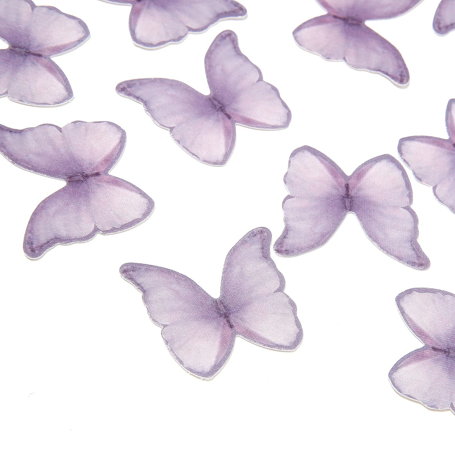 GEORLD Edible Wafer Paper Butterflies Set of 48 Purple Cake Decorations  Cupcake Topper