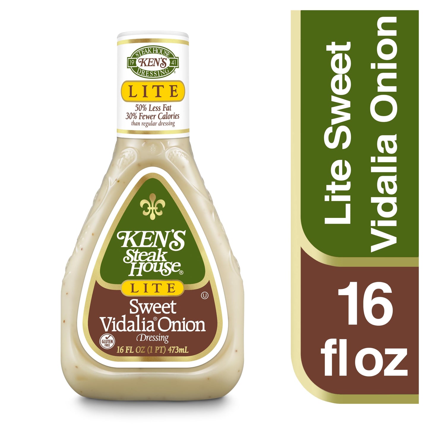 Kens Steak House Lite Dressing, Sweet Vidalia Onion, 16 Ounce