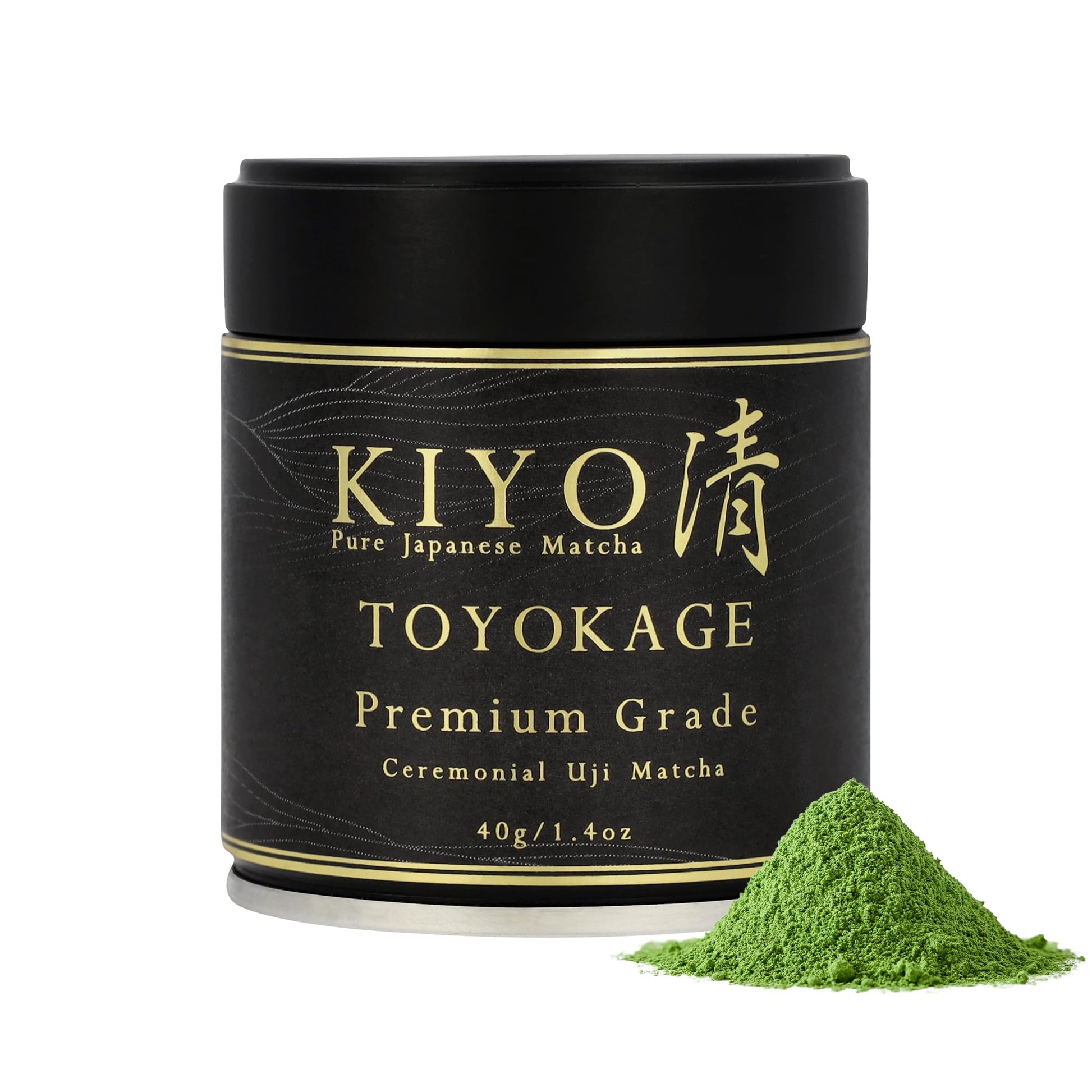 Kiyo Matcha Premium Ceremonial Uji Matcha Green Tea Powder - First Harvest, 40g/1.4oz