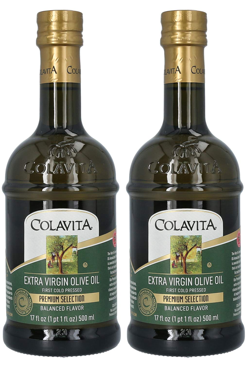 COLAVITA Extra Virgin Olive Oil, 17 Fl Oz, Pack of 2, Premium Quality Cooking Oil
