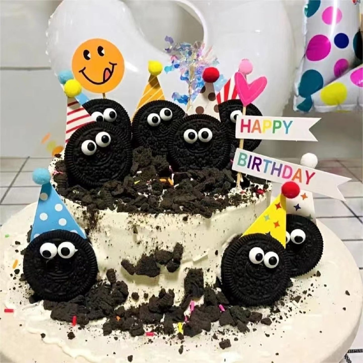 Sentovac 7mm Candy Eyeballs Eyes Edible Sugar Sprinkles Cookie Cake Cupcake Toppers Decorations Small Candy Eyes for Christmas H