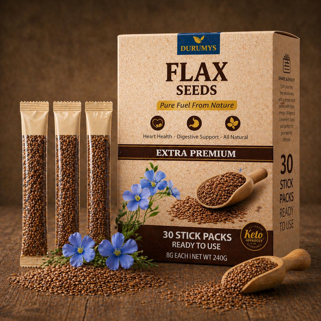 Travel packets Flaxseed,flax seed individual to go, keto Friendly Whole flaxseed single packets,flax seed travel packs,super see