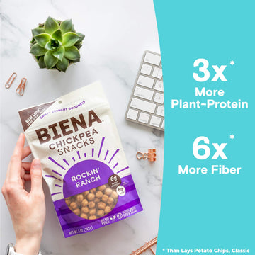 Biena Foods, Rockin' Ranch Roasted Chickpea Snack, 5 Ounce