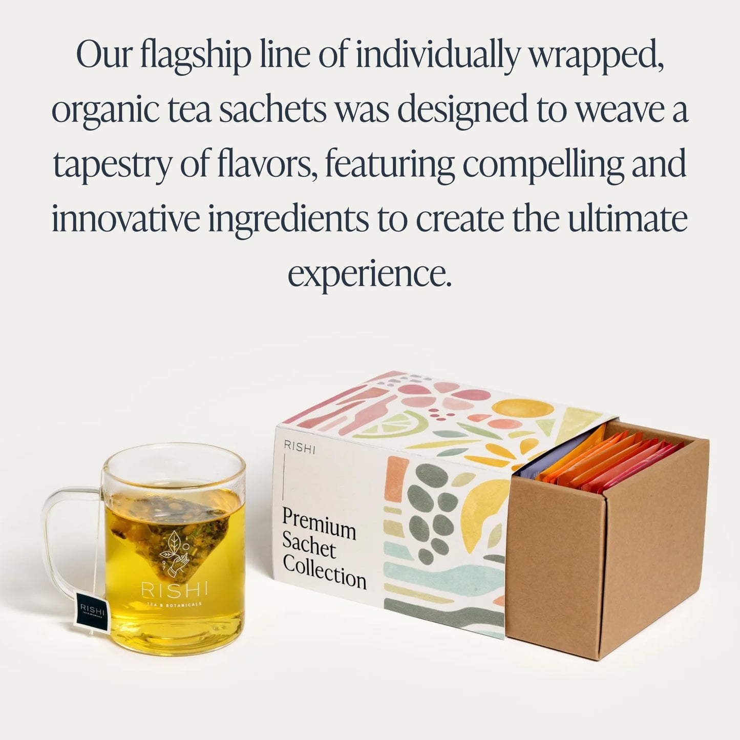 Rishi Tea Sachet Sampler Gift Box - 24 Assorted Organic Caffeinated & Non-Caffeinated Tea Bags
